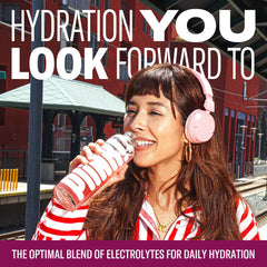 Plink! Glass with fizz showing a fruity, refreshing hydration option.