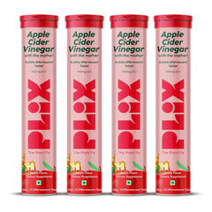 PLIX Apple Cider Vinegar tablets in bottle front view for convenient daily use