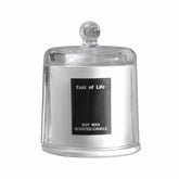 Plum Blossom Scented Candle in a glass cup for elegant room fragrance.