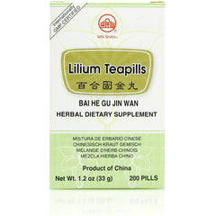 Plum Flower Bai He Gu Jin Wan teapills, Min Shan, for daily balance and mindful routine.