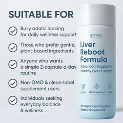 PLYNXE Liver Cleanse bottle back showing ingredients and allergen-free formulation