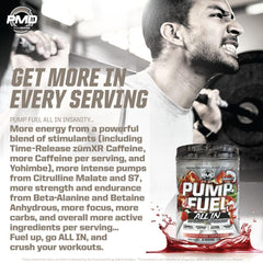 PMD Pump Fuel ALL IN Insanity tiger's blood scoop ready to mix for training