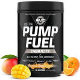 PMD Pump Fuel Ultra Insanity bottle front showing premium pre-workout for energy boost