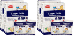 Pocas Ginger Latte instant tea 4-pack front label highlighting convenience for mornings