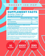 Podium Rocket Ice Pop label closeup showing flavor and purity