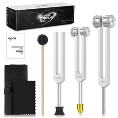 POGOLAB 128Hz tuning fork enhances chakra balance during meditation