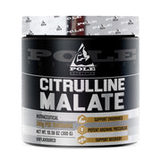 Pole Nutrition Citrulline Malate tub open for easy pre-workout mixing.