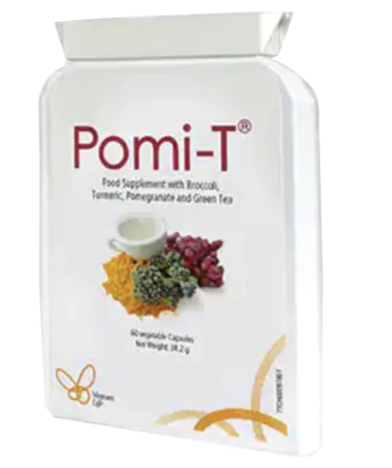 Pomi-T polyphenol bottle front view, showcasing natural plant blend for daily polyphenol support