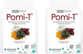 Pomi-T 60 capsules bottle front with broccoli-turmeric-pomegranate-green-tea blend for daily vitality.
