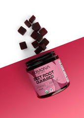 Pomona Wellness Potent Beetroot Gummies flavor image emphasizes strawberry and apple notes
