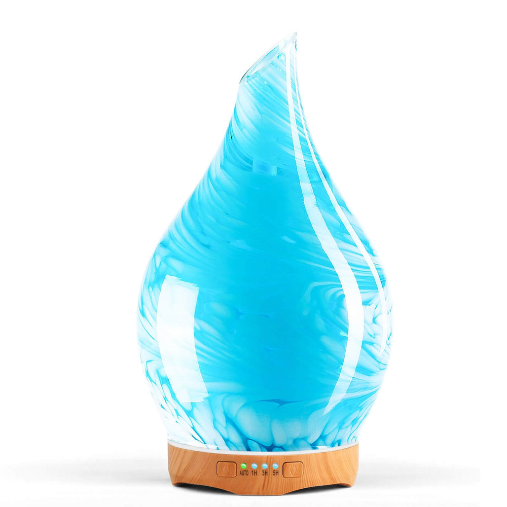 Porseme 280ml glass diffuser in blue wave enhances living room ambiance