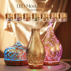 Porseme diffuser showing seven color LEDs for mood lighting