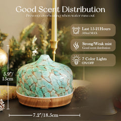 Porseme diffuser LED colors offer mood lighting with gentle mist