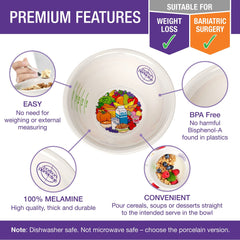 Portion Perfection pictorial eating plan book visualizes proper portions with real life photos.
