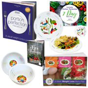 Portion Perfection plate with color coded sections guides balanced meals.