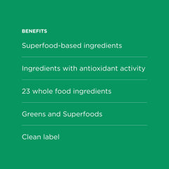 Possible SuperGreens organic farm background emphasizes farm-sourced ingredients