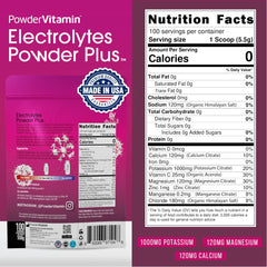 PowderVitamin Black Tea Hibiscus flavor glass of prepared electrolyte drink.