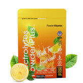 PowderVitamin Electrolytes Plus bottle pour for refreshing on-the-go hydration.
