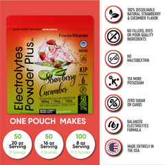PowderVitamin Electrolytes Plus glass dissolving with zero calories.