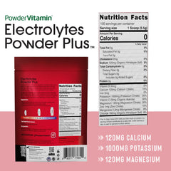 PowderVitamin Electrolytes Plus hibiscus glass dissolve shows quick mixing in water