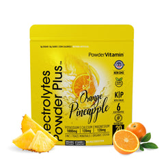 PowderVitamin Electrolytes Plus orange-pineapple pour hydrates during workouts