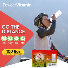 PowderVitamin Electrolytes Plus packaging close-up showcases resealable pouch.