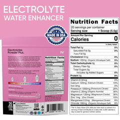 PowderVitamin Electrolytes Plus pour stream dissolving in water after a workout.
