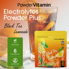 PowderVitamin Electrolytes Plus scoop highlights portioning for hydration