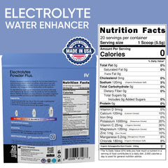 PowderVitamin Electrolytes Powder Plus Blueberry Grape pouch highlights portable hydration
