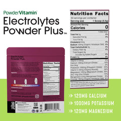PowderVitamin Electrolytes Plus grape pour shows quick, zero-calorie hydration after workouts