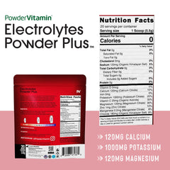 PowderVitamin Electrolytes Powder Plus hibiscus pour into glass for quick hydration
