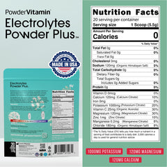 PowderVitamin Electrolytes Powder Plus delivers 1000 mg potassium for daily energy support