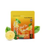 PowderVitamin Electrolytes Plus pour from resealable pouch for on‑the‑go hydration