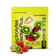 PowderVitamin Electrolytes Powder Plus pouch ready for on-the-go hydration.