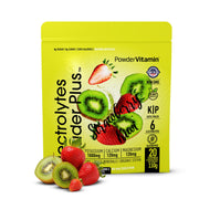 PowderVitamin Electrolytes Plus Strawberry Kiwi pouch ready for keto hydration.
