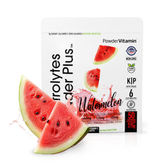 PowderVitamin Electrolytes Plus watermelon in a glass for zero-calorie hydration
