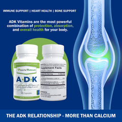 Power By Naturals ADK bottle label reveals vitamin A, D3, and K2 MK-7 content.