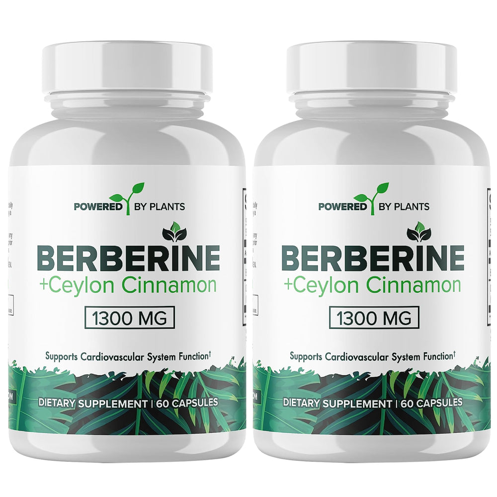 Powered X Plants Pure Berberine bottle with 1300mg formula for daily wellness.
