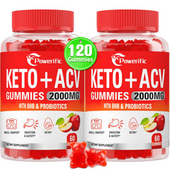 Powerific Apple Cider Vinegar Gummies bottle for easy daily digestion support.