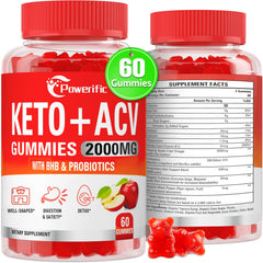 Powerific Apple Cider Vinegar Gummies bottle for easy daily digestion support.