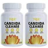 PQR Candida Cleanse bottle front highlighting natural gut support blend
