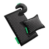 Pranamat acupressure large mat in obsidian color enhances relaxation and circulation.