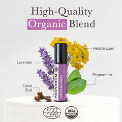Hands warming Just Plain Relief oil for on-the-go aromatherapy