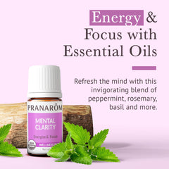 Pranarom Mental Clarity diffuser in a calm workspace delivering energy