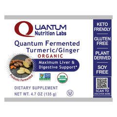 Premier Fermented Turmeric/Ginger drink mix on glass highlights antioxidant-friendly flavor.