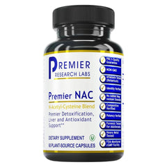 Premier NAC capsule, 300 mg, for daily liver and immune support.