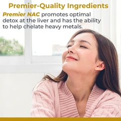 NAC blend with turmeric, milk thistle, and green tea in Premier NAC.