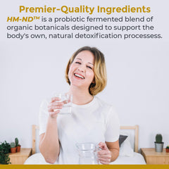 Premier Research Labs Fermented HM-ND liquid drops shown with dropper for quick dosing