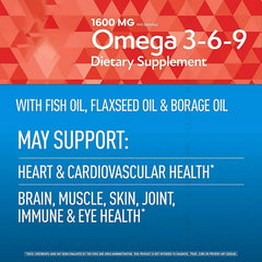 Presca Omega 3-6-9 bottle with scoop for measured daily dose.