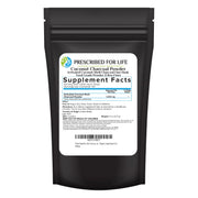 Prescribed For Life activated charcoal jar close-up, signaling odor-control and purity for versatile use.